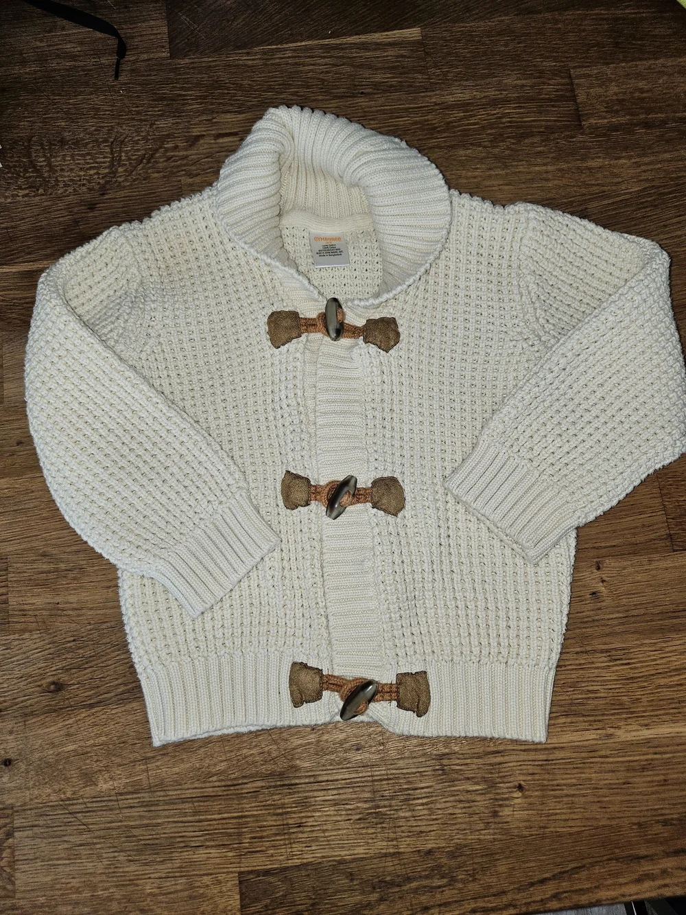 Gymboree Cream Toggle Knit Cardigan Sweater Unisex